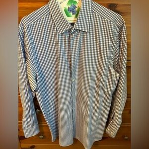 Boss Blue and White Checkered Shirt